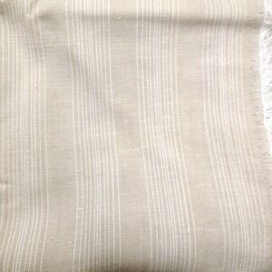 Vintage Linen Fabric 60in x 2.25yd Natural Beige‎ Pinstripe Neutral Material